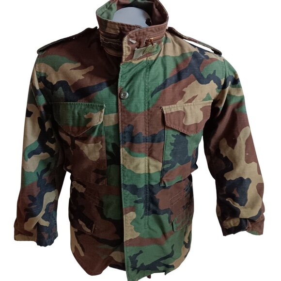 Vintage Men's 80's Military Camouflage Field Coat Cold Weather X-Small Regular - Picture 2 of 8